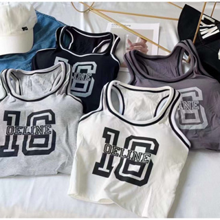 เสื้อกั๊ก หญิง เสื้อครอปแขนกุด เสื้อครอปสำหรับผู้หญิง เสือผ้าผู้หญิง เสื้อผ้าถูกๆ เสื้อผ้าสไตล์เกาหลี V127