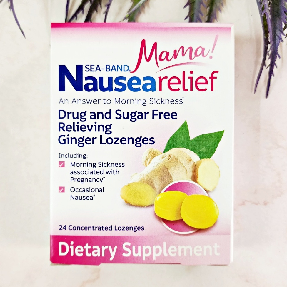 [Sea-Band®] Mama Nausea Relief, Ginger 24 Concentrated Lozenges เม็ดอม ลดอาการเมารถ คลื่นไส้ อาเจียน