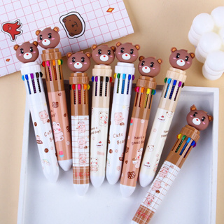 (ปก001)ปากกาหลายหัว ปากกาหัวหมี มี 10 สีในด้ามเดียว