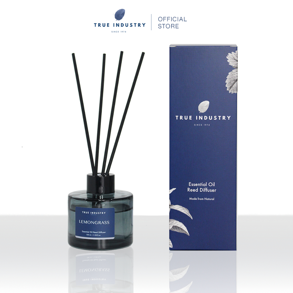 ก้านไม้หอมปรับอากาศ กลิ่นตะไคร้ไทย เกรดบำบัดจากธรรมชาติ 100% (Lemongrass Essential Oil Premium Reed Diffuser) 100 ml