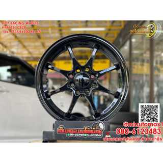 ล้อแม็กซ์ใหม่ขอบ15Ce28  สีดำ  กว้าง7 ออฟ325 HOF RACING 4X100 และ4x114