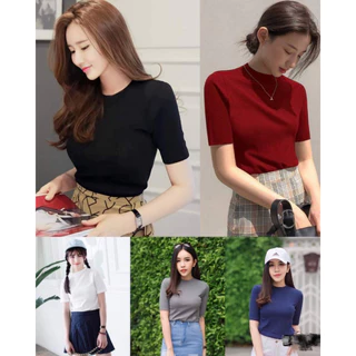 เสื้อคอกลมแขนสามส่วน เต็มตัว (ผ้าร่อง)🔥สินค้าขายดี💥