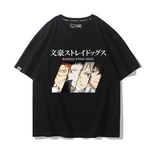 Bungou Stray Dogs อะนิเมะเสื้อยืด Armed Detective Agency แขนสั้นผ้าฝ้ายออกแบบสไตล์เสื้อยืด ins ล่าสุด