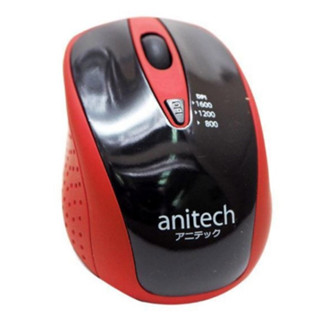 เมาส์ไร้สาย Anitech Wireless Mouse W214 Red