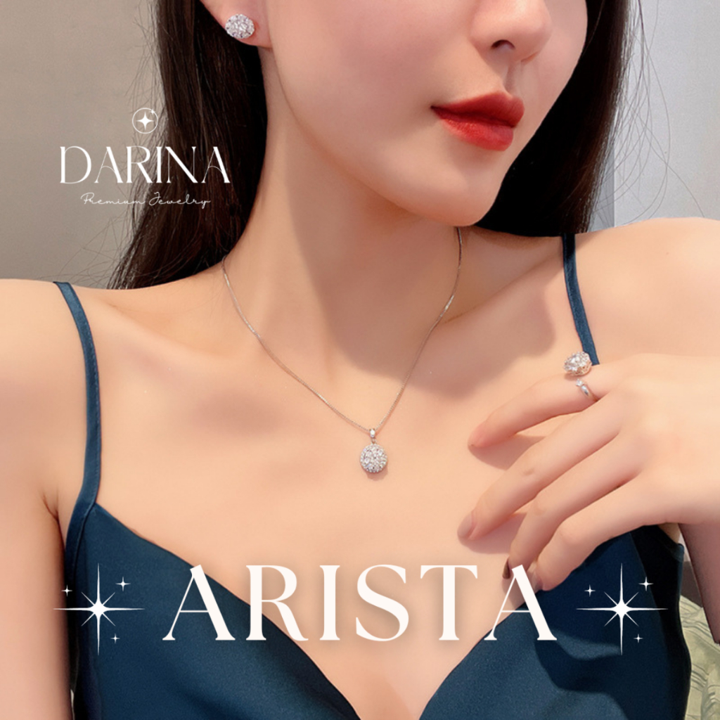 Arista Set ✨  เครื่องประดับ 3 ชิ้น สร้อยคอ พร้อมกล่องเครื่องประดับ เขียนการ์ดได้ Darina Jewelry DRS0