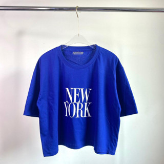 เสื้อครอป ลายสกรีน Newyork  ตะกร้า 4 size