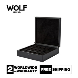 กล่องหมุน กล่องนาฬิกา WOLF1834 รุ่น BRITISH RACING 15 PIECE WATCH BOX (Black)