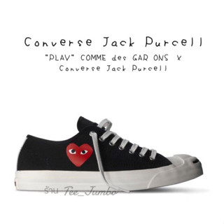 รองเท้า "PLAY" COMME des GARÇONS × Converse Jack Purcell Black 🐯🐲🐮 สินค้าพร้อมกล่อง รองเท้าสีดำ