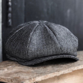 Newsboy Hat  ก้างปลา เทาอ่อน( Peaky Blinders )