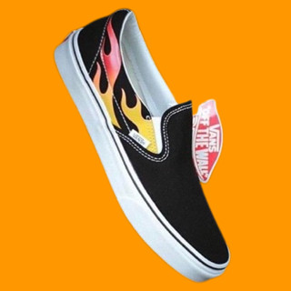 VANS Slip-On (Classic) Black ลายไฟ แท้100% พร้อมส่ง (สินค้ามีกล่อง)