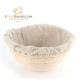 Banneton Proofing Basket With Liner/ตะกร้าพรูฟขนมปังแบบกลม