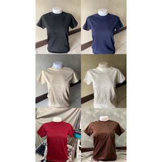 เสื้อยืดสีพื้นคอฟิตผ้าcotton100%