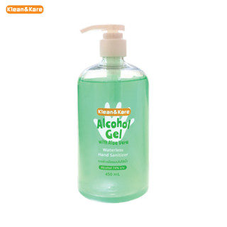 Klean&amp;Kare เจลล้างมือแอลกอฮอล์ 74% สูตร Aloe Vera 450 mL ขวดปั๊ม