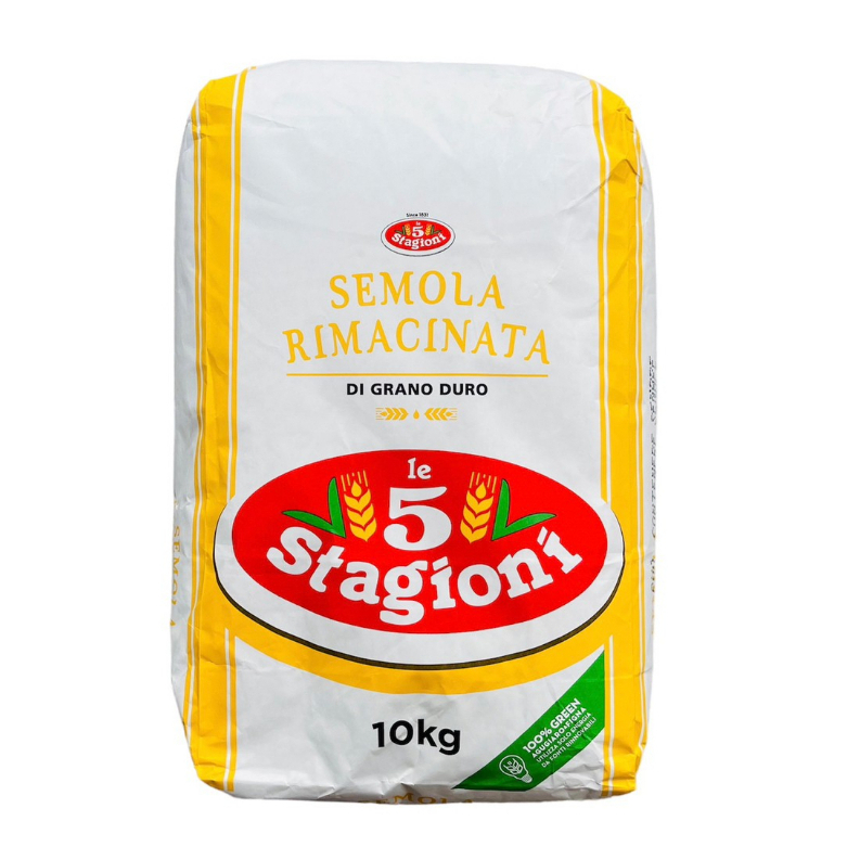 แป้งเซโมลินา ดูรัม วีท Le5 Stagioni SEMOLA RIMACINATA DI GRANDO DURO Durum Wheat Semolina 10 kg.
