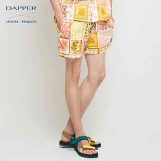 DAPPER x LEISURE PROJECTS กางเกงขาสั้น Retro Block Motif สีเหลือง (TCSY1/121)