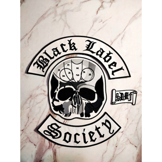 ตัวรีดติดเสื้อขนาดใหญ่ ฺBlack Label Society ตกแต่งเสื้อผ้า แจ๊คเก็ตยีนส์ Hipster Embroidered Iron On Sew on