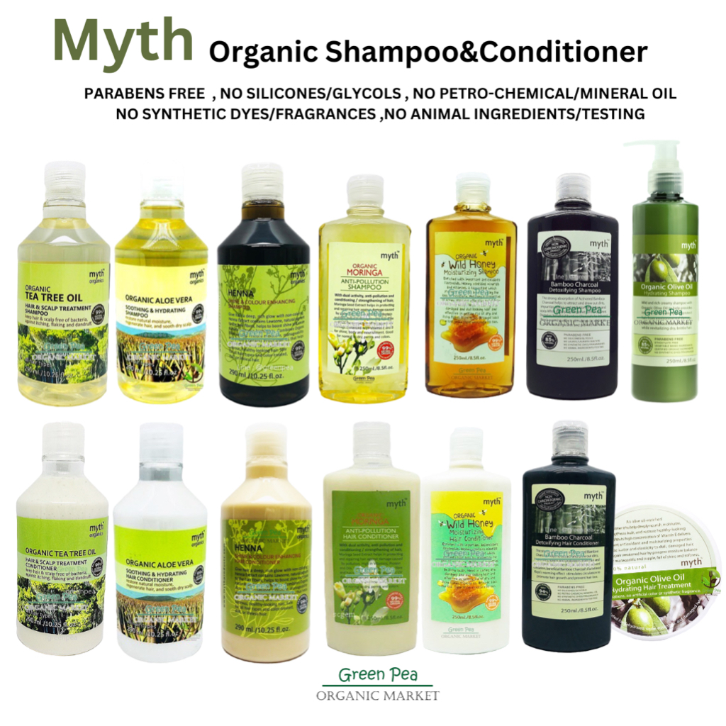Myth มิธ แชมพู และ ครีมนวดผม Organic สูตร Free paraben