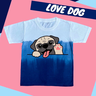 เสื้อยืดมัดย้อม Love Dog