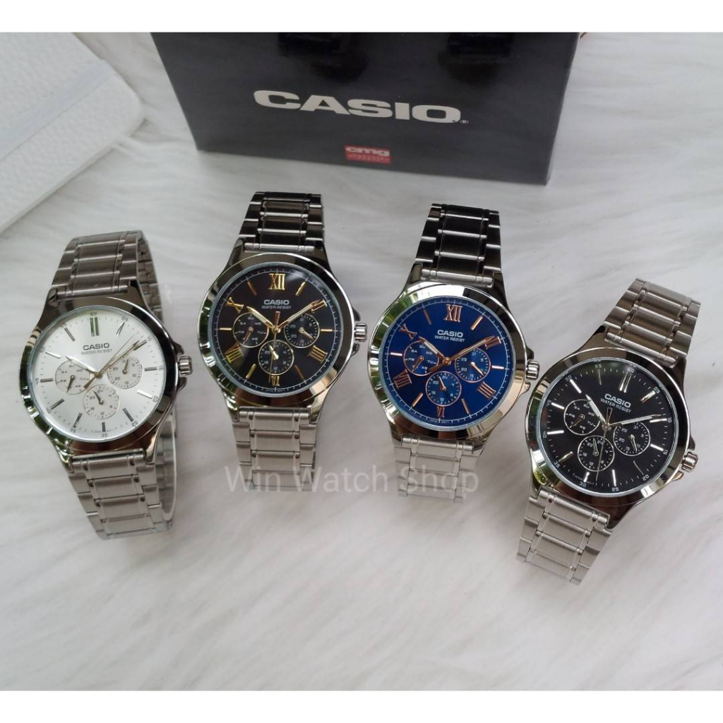 นาฬิกา Casio รุ่น MTP-V300D นาฬิกาผู้ชายสายแสตนเลส หน้าปัด 3 วง -ของแท้ 100% รับประกันสินค้า 1 ปี