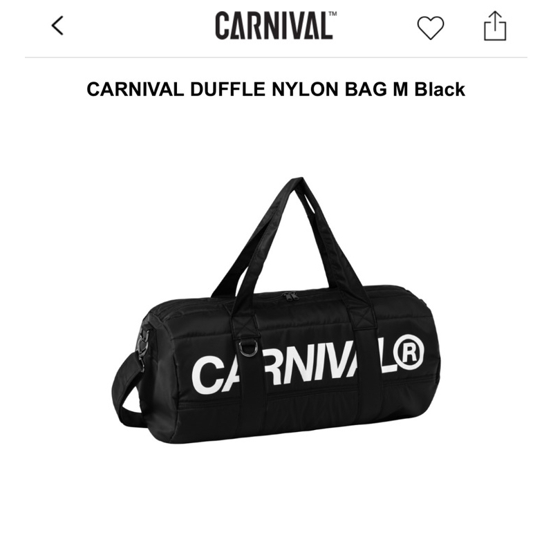 📌พร้อมส่ง📌 CARNIVAL DUFFLE NYLON BAG M Black