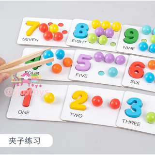 ❤️ร้านคนไทย❤️ ส่งจากไทยClip Beads Game ลูกปัดสีสุดหรรษา ของเล่น Montessori เสริม IQ ฝึกกล้ามเนื้อ ของเล่นไม้เสริมพัฒนากา