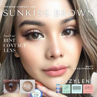 ⚡Luxzylens⚡Sunkiss Brown💥บิ๊กอายตาโต💥คอนแทคเลนส์สายตา💥คอนแทคเลนส์กรองแสง💥แถมฟรีตลับทุกคู่