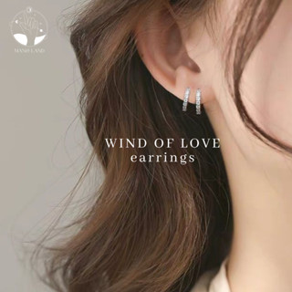 MNL💗 WIND OF LOVE ต่างหูวงกลม ประดับเพชร ต่างหูผู้หญิง ไม่ลอก เงินแท้925 ต่างหูเพชร ต่างหูแฟชั่น ต่างหู ต่างหูห่วงกลม