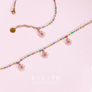 Lilith - Light pink Flowers collection 🌸 สร้อยคอ สร้อยข้อมือ จี้ดอกไม้