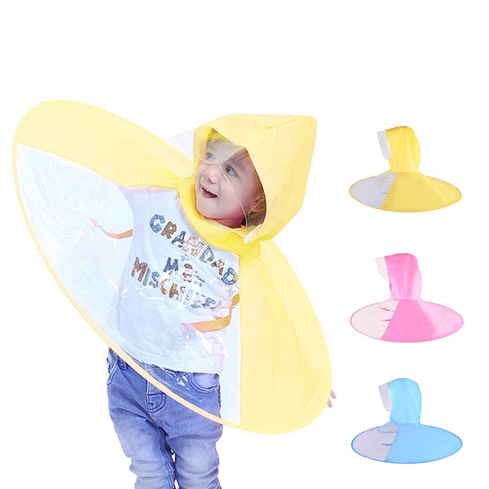 หมวกกันฝน หมวกกันฝน UFO ชุดกันฝนแฟนซี มีร่มในตัว Rain Coat UFO TMM