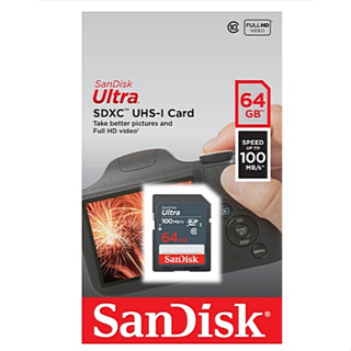 SANDISK ULTRA SD CARD 64GB SDXC UHS-I 100MB/s Class10 (SDSDUNR-064G-GN3IN) เมมโมรี่การ์ด SD CARD