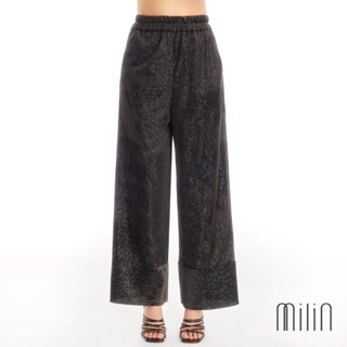 [MILIN] Passion pants High-waisted elastic fit boxing inspired velvet long pants กางเกงขายาวทรงแบบ นักมวยทรงเอวสูงยางยืด