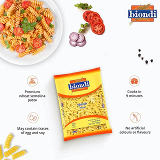 บิออนดิ พาสต้า เส้นเกลียว 500 กรัม - Spirals Pasta 500g Biondi brand