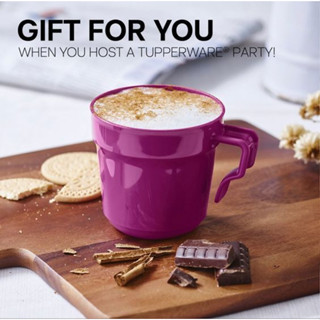 เเก้วน้ำพลาสติก เเก้วน้ำมีหูจับ เเก้วน้ำมีฝาปิด เเก้วน้ำTupperware รุ่น Gourmet Mug 400 มล.