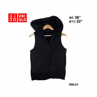 Uniqlo vest jacket M เสื้อกั๊กกันหนาวยูนิโคล่ อก 36 ยาว 22 ผ้า Fleece ใส่ได้สองด้าน D80.b1