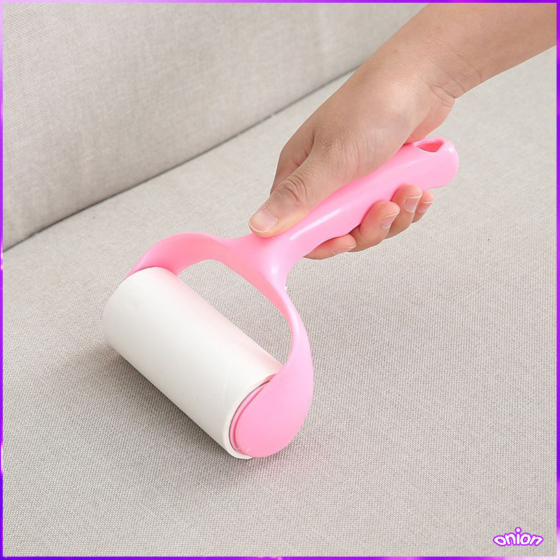 ลูกกลิ้งกำจัดขน ม้วนกาว รีฟิล เก็บขนและฝุ่น ลูกกลิ้งทำความสะอาด สีชมพู