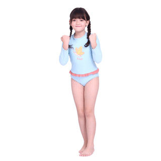 ELLE SWIMWEAR KIDS I ชุดว่ายน้ำเด็กผู้หญิง แบบวันพีช ONE PIECE ขาเว้ามีซิปปิดท้ายสกรีน Logo ผีเสื้อ I L2H1BSC15301