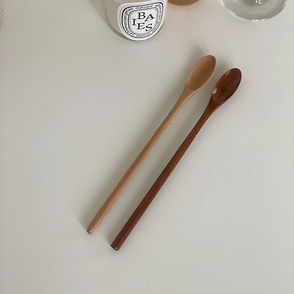 พร้อมส่ง ช้อนคนกาแฟ ช้อนไม้ด้ามยาว สไตล์เกาหลี - รูปที่ 3