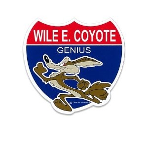 Wile E. Coyote Route Sign Sticker [RRD006]