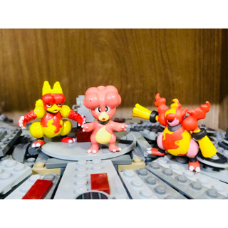 Pokemon TOMY Monster Collection Mini Figure Magby Magmar Magmortar #โปเกม่อน