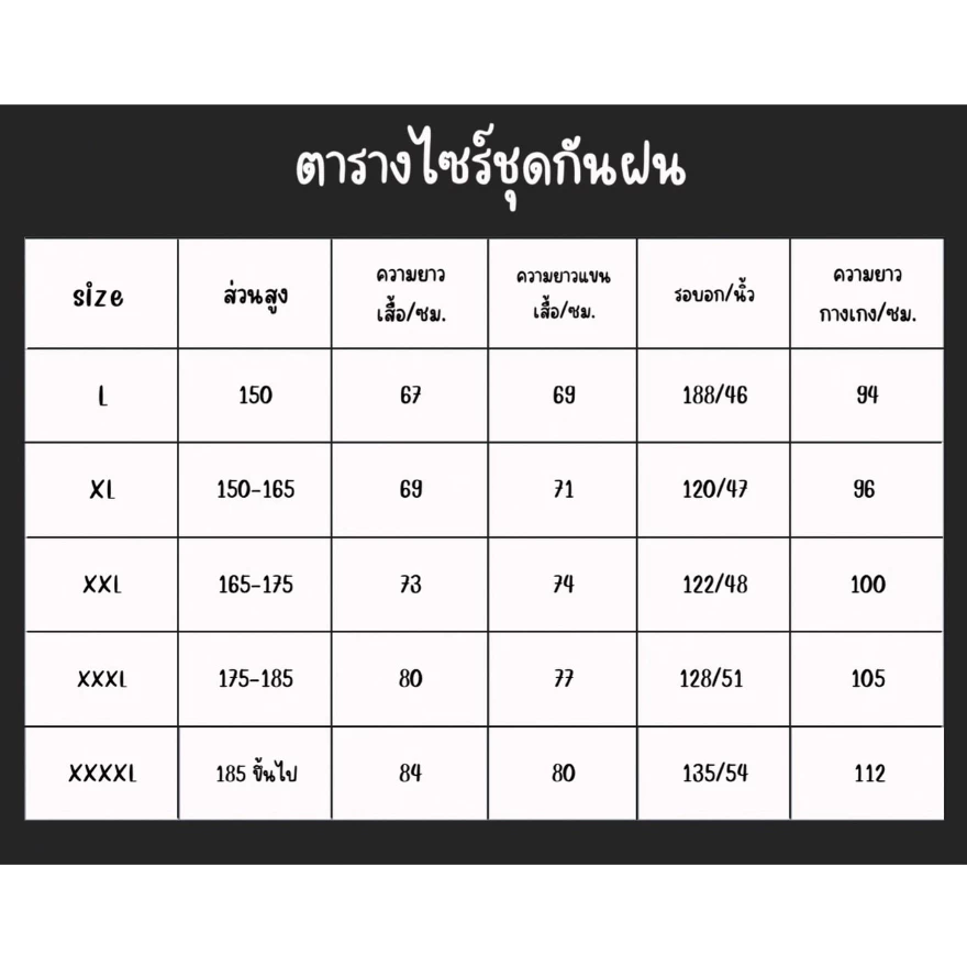 ชุดกันฝน เสื้อ+กางเกง กันน้ำ แยกชิ้น สีกรม/สีดำ thumbnail 9