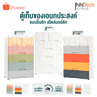 InnHome ตู้เก็บของเอนกประสงค์ ตู้ลิ้นชักพลาสติก ลิ้นชักเก็บของ 5ชั้น6ช่อง พร้อมล้อเลื่อน รองรับน้ำหนักถึง 80KG รุ่น 5205