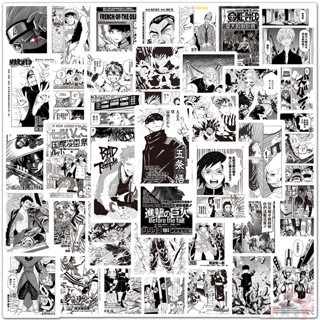 ลายการ์ตูนอะนิเมะ ดาบพิฆาตอสูร onepiece วันพีซ NARUTO jujutsu kaisen มหาเวทย์ผนึกมาร black white 50แผ่น anime sticker