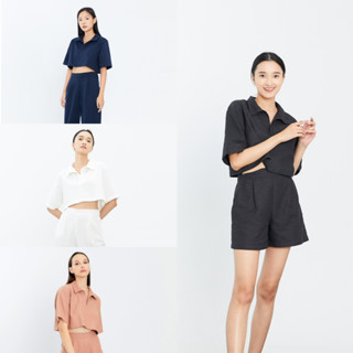 picht Linen Twill Polo Crop เสื้อครอปโปโล