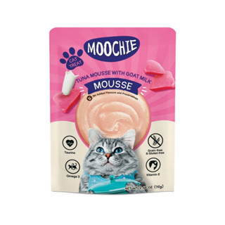 Moochie Meaty มูชี่ อาหารเปียกสำหรับลูกแมว รสไก่ ทูน่า และนมแพงผงมูส 85 g.