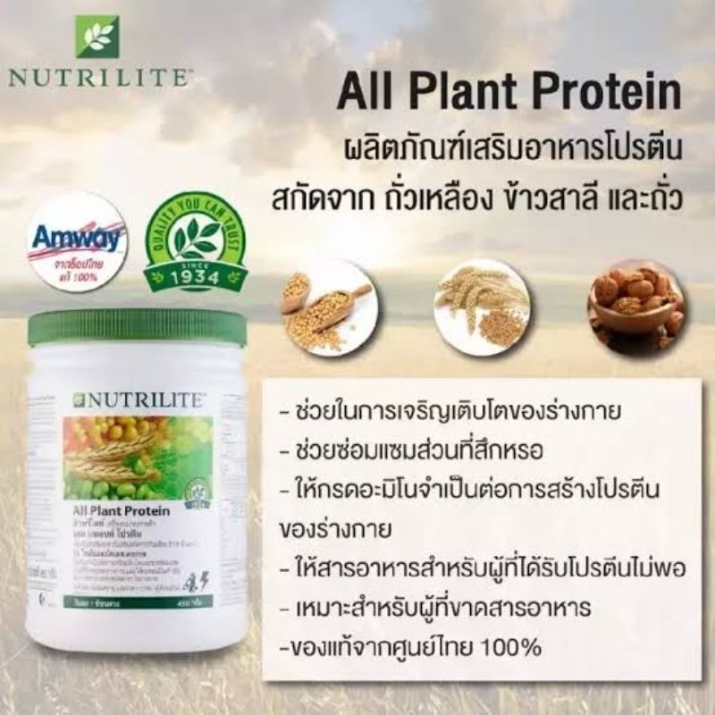 ของแท้ %Amway นิวทริไลท์ ออล แพลนท์ โปรตีน  ราคา ถูกที่สุด ดีลบีเคเค แกลเลอรีภาพที่ 2