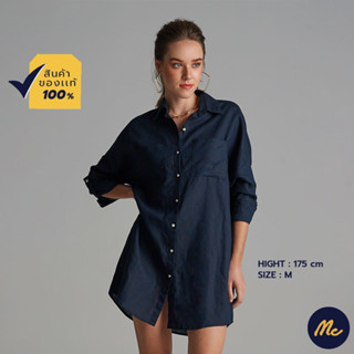 Mc JEANS เดรส เชิ้ต แม็ค ผู้หญิง กระโปรง Less is more เดรสแขนยาว เดรสทำงาน เดรสออกงาน ทรงหลวม มีให้เลือก 2 รุ่น MEDZ002