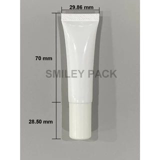 หลอด 10 กรัม สีขาว เคลือบเงา ฝา Long Screw สีขาว + จุกแหลมถอดได้ (19X70)
