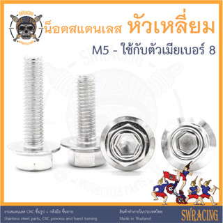 น็อต สแตนเลส หัวเหลี่ยม *M4-M5-M6-M8-M10* โกโร่ สีเลส กลึงมือ งานเนียบมาก ขายปลีกราคาส่ง -ราคาขายต่อ 1 ตัว- งานเฮงสกรู