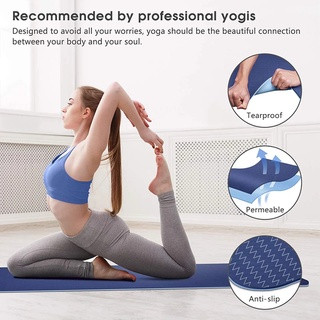 🔥Yoga Mat TPE🔥เสื่อโยคะ เสื่อโยคะกันลื่น โยคะ เสื่อ เสื่อโยคะ แผ่นโยคะ yoga mat รุ่นหนาพิเศษ สี 2 โทน