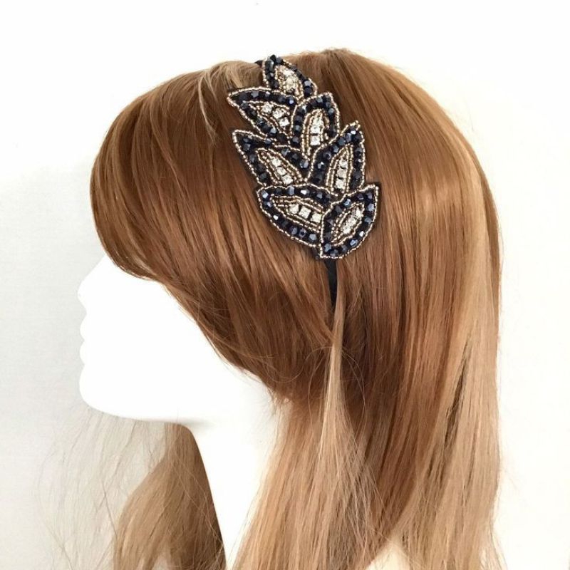️ที่คาดผมผ้ารูปใบไม้ปักประดับพลอยเทียมสไตล์แกสบี้สวยดูมีระดับ ราคา ถูกที่สุด ดีลบีเคเค แกลเลอรีภาพที่ 3